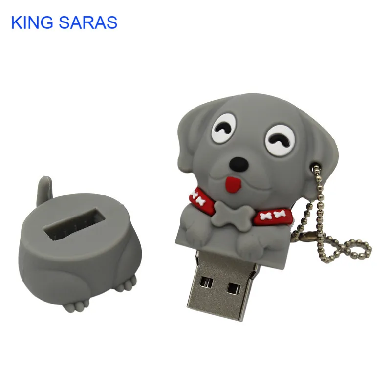 KING SARAS 64GB new model cartoon dog usb flash drive 2.0 4GB 8GB 16GB 32GB pendrive gift U disk | Компьютеры и офис