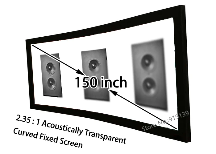 HD Curved Screen 150&quot Diagonal 2.35:1 Acoustically Transparent Fixed Aluminum Frame Front Projection Screens | Электроника