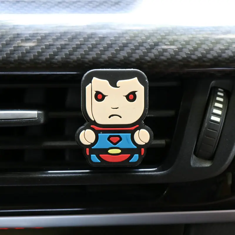 superman Освежитель воздуха с героями мультфильмов, автомобильный Стайлинг, духи, Мстители, Marvel, стиль для кондиционера, Вентиляционный Выход, Супермен, Бэтмен, модный, крутой - Название цвета: superman