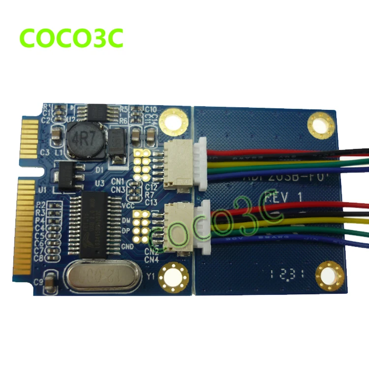 Бесплатная доставка мини PCIe для двойной интерфейс USB адаптер Mini 2 USB2.0 карты и диск