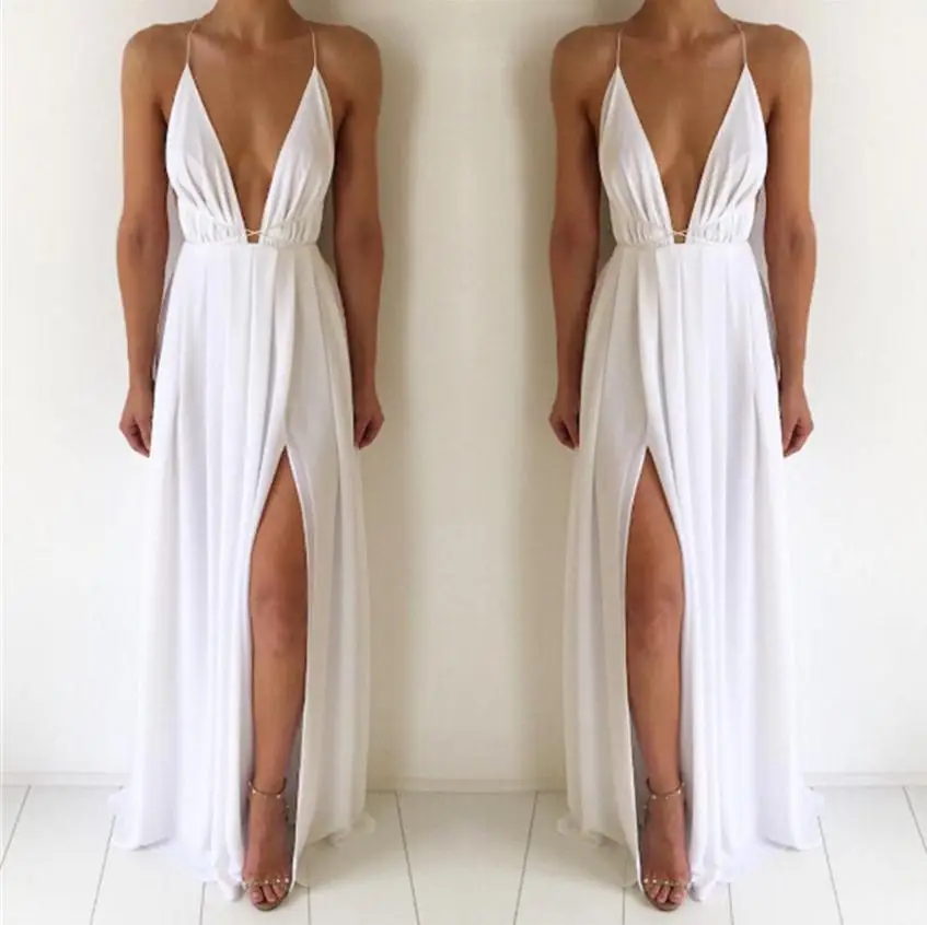 Новинка 2018 Брендовое женское Модное шифоновое платье с глубоким v образным