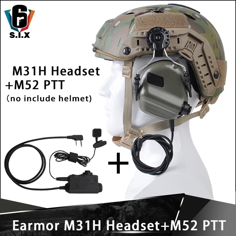 Earmor Военная Тактическая софтбойная авиационная гарнитура M31H ARC MOD1 для дуга шлема
