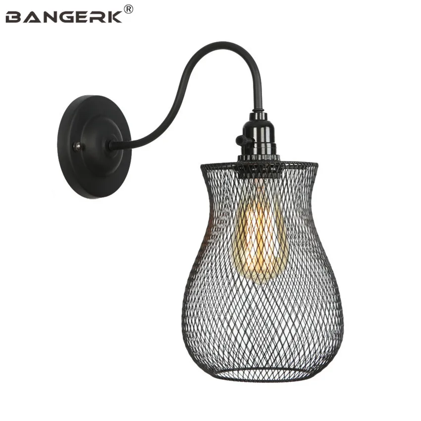 

Industrial Retro Wall Lamp LED E27 Edison Loft Style Switch Iron Cage Sconce Wall Lights Vintage Home Decor Lighting Fixtures