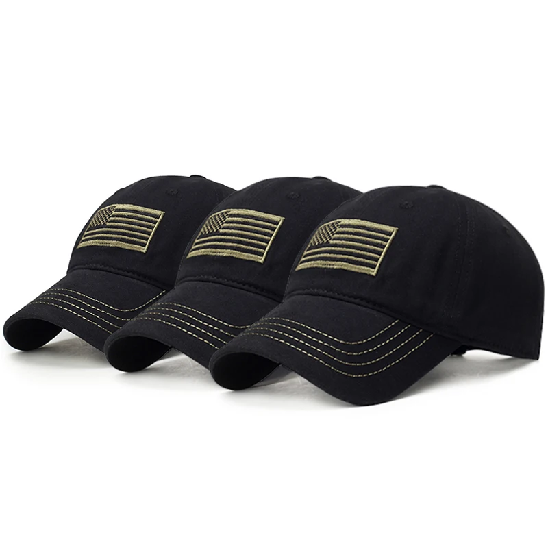 3 шт./лот мужская хлопковая бейсболка с вышивкой и флагом США | Аксессуары для