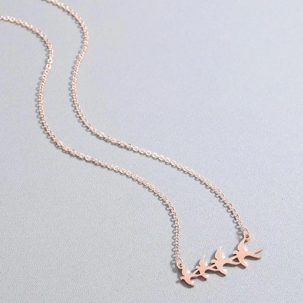 Чандлер новинка 2019 ожерелье из нержавеющей стали флока птиц Крошечный Кулон