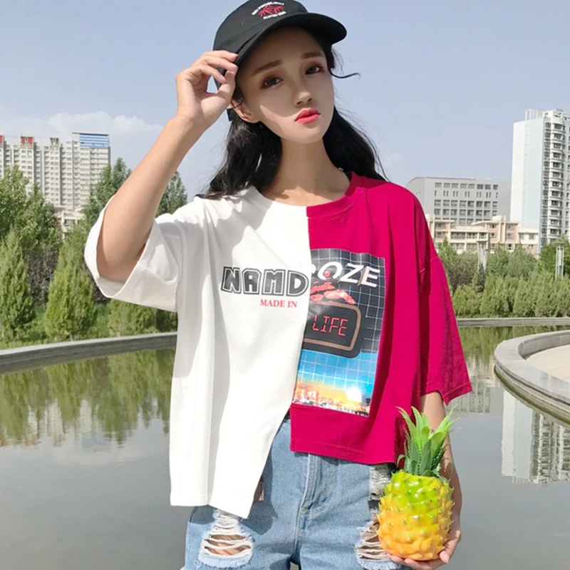 Новая модная брендовая летняя стильная женская одежда Ulzzang женские короткие