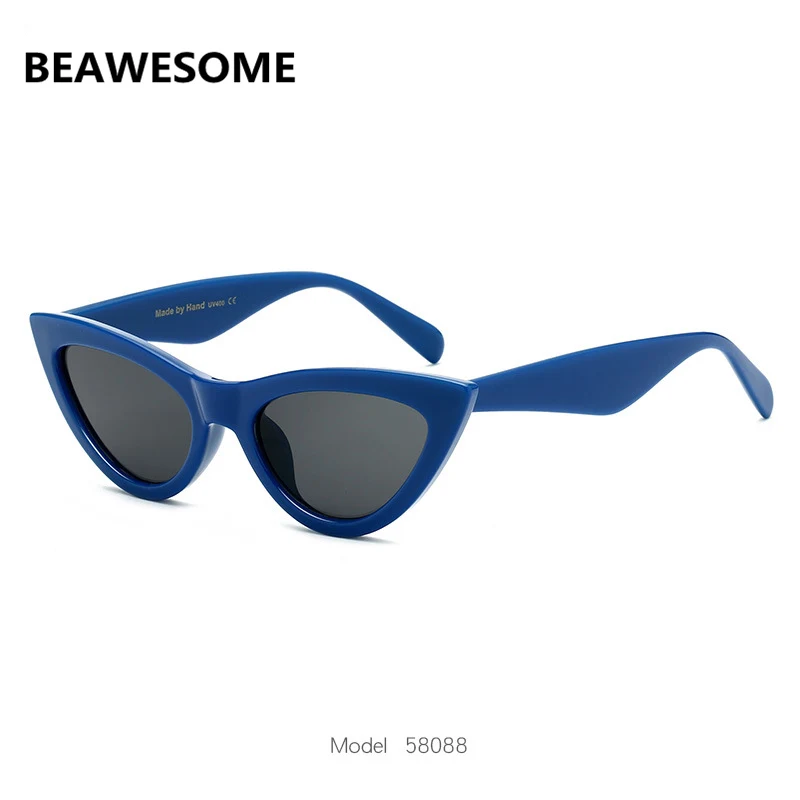 

BEAWESOME 2018 new fashion sunglasses small colorful cat eye lightweight resin sunglasses
