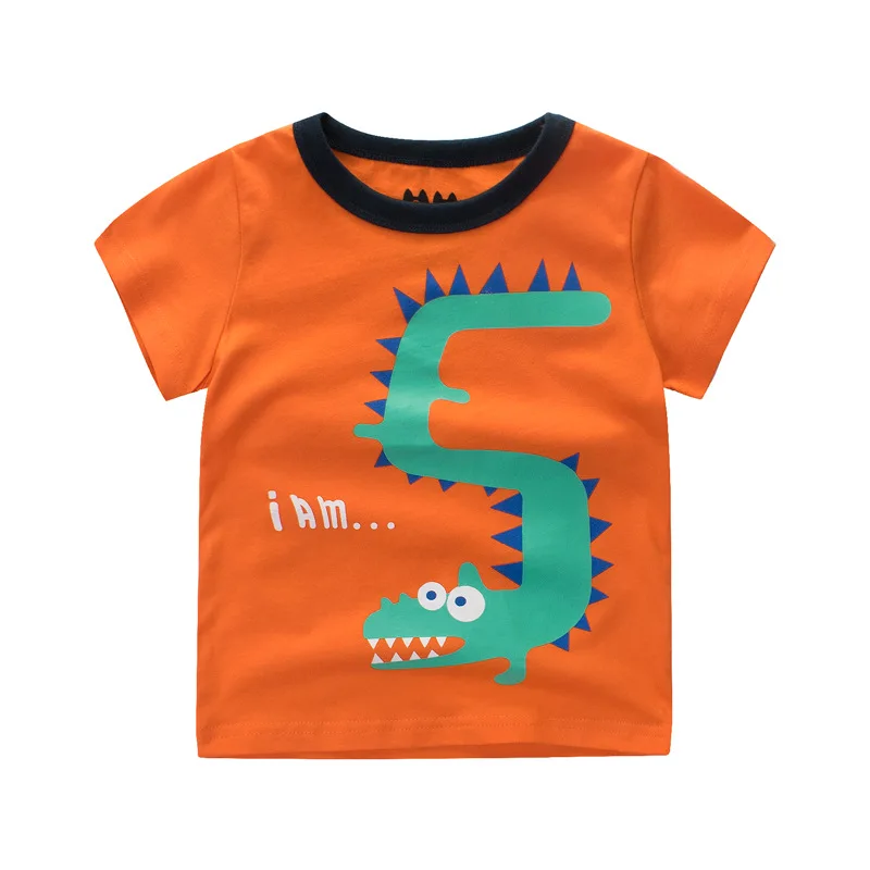 Детская одежда футболка для мальчиков и девочек Новинка 2017 года летний топ с