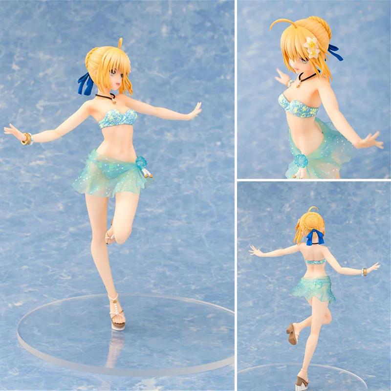 Аниме Fate stay night figure EXTELLA Saber синий купальник для летнего отдыха Ver. ПВХ фигурка