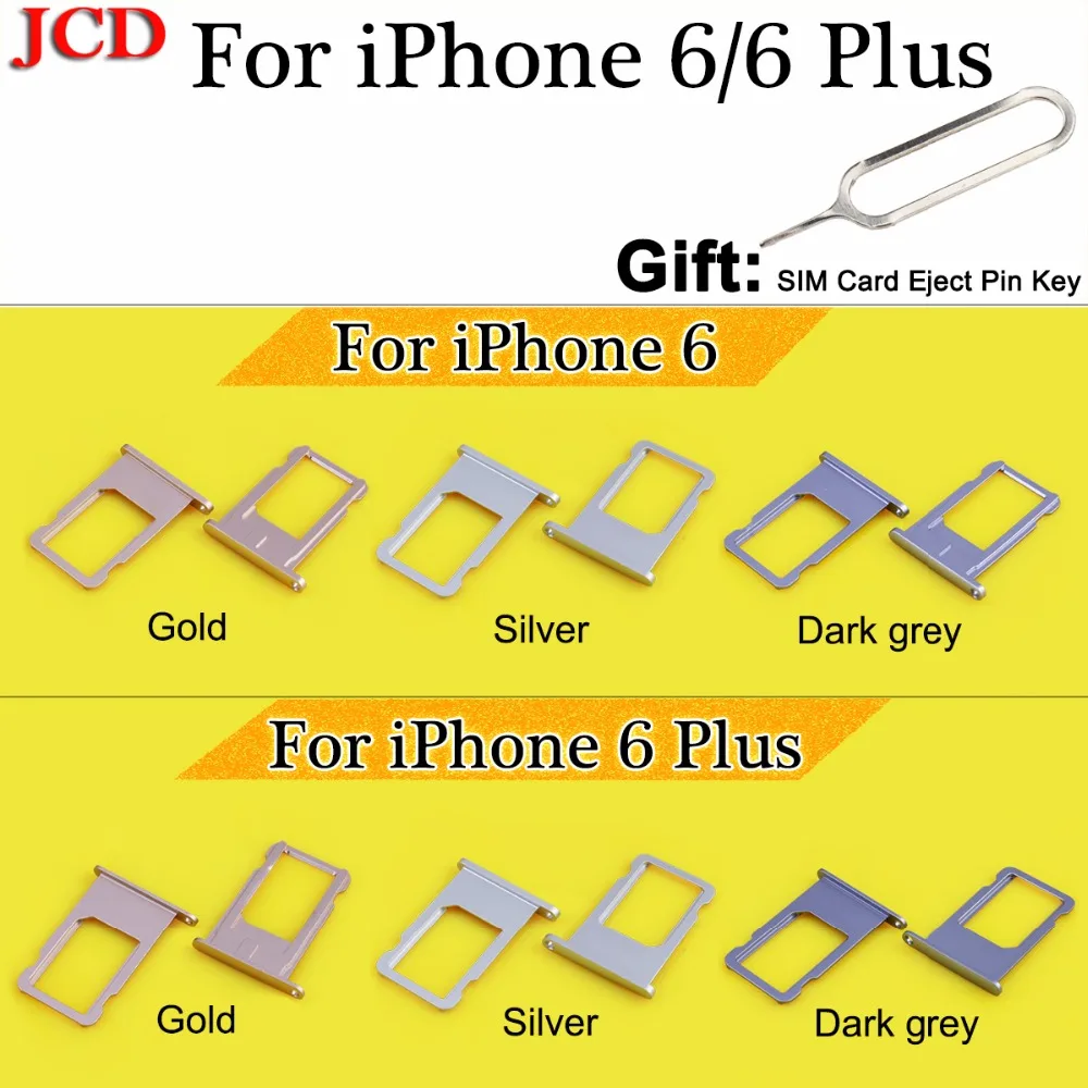 JCD нано сим-карты для iPhone 6/ 6 Plus серый цвет серебристый золотой лоток sim-карты