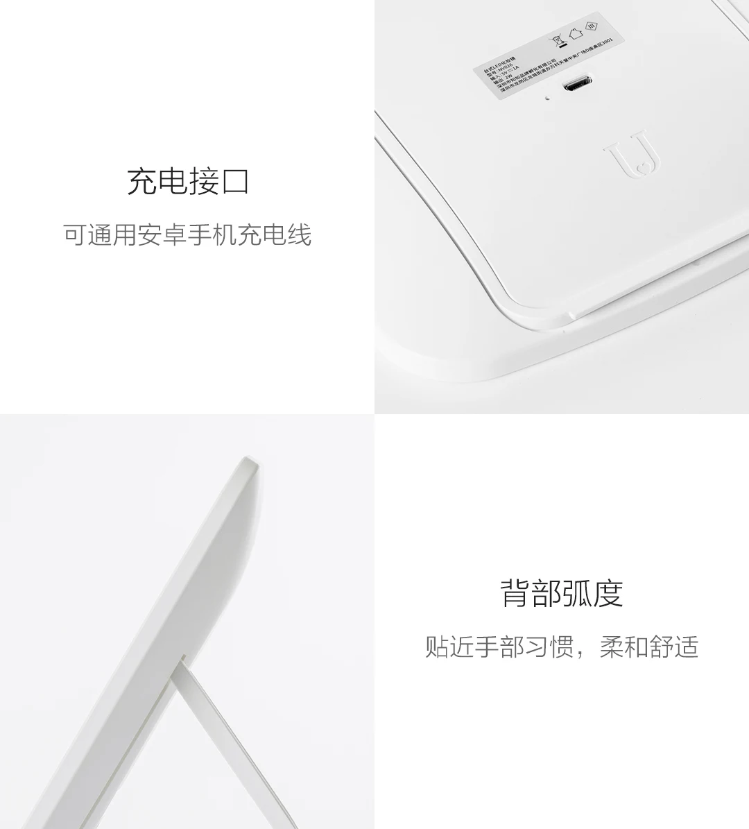 Xiaomi Mijia, интеллектуальное портативное зеркало для макияжа, настольное, светодиодное, складное, световое зеркало, для общежития, настольное, adjustable
