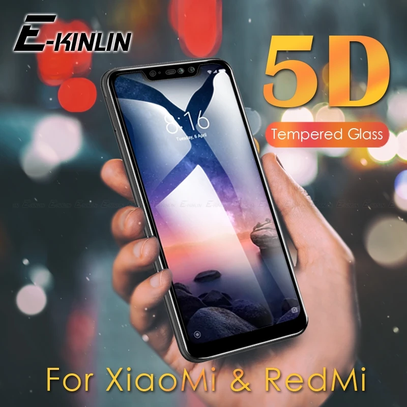 5D изогнутая закаленная стеклянная Защитная пленка для Xiaomi Redmi Note 9S 7 8T 8 6 Mi 11 10 9T Lite