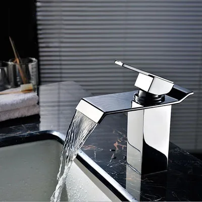 Опт и розница кран для ванной комнаты с хромированным водопадом раковины