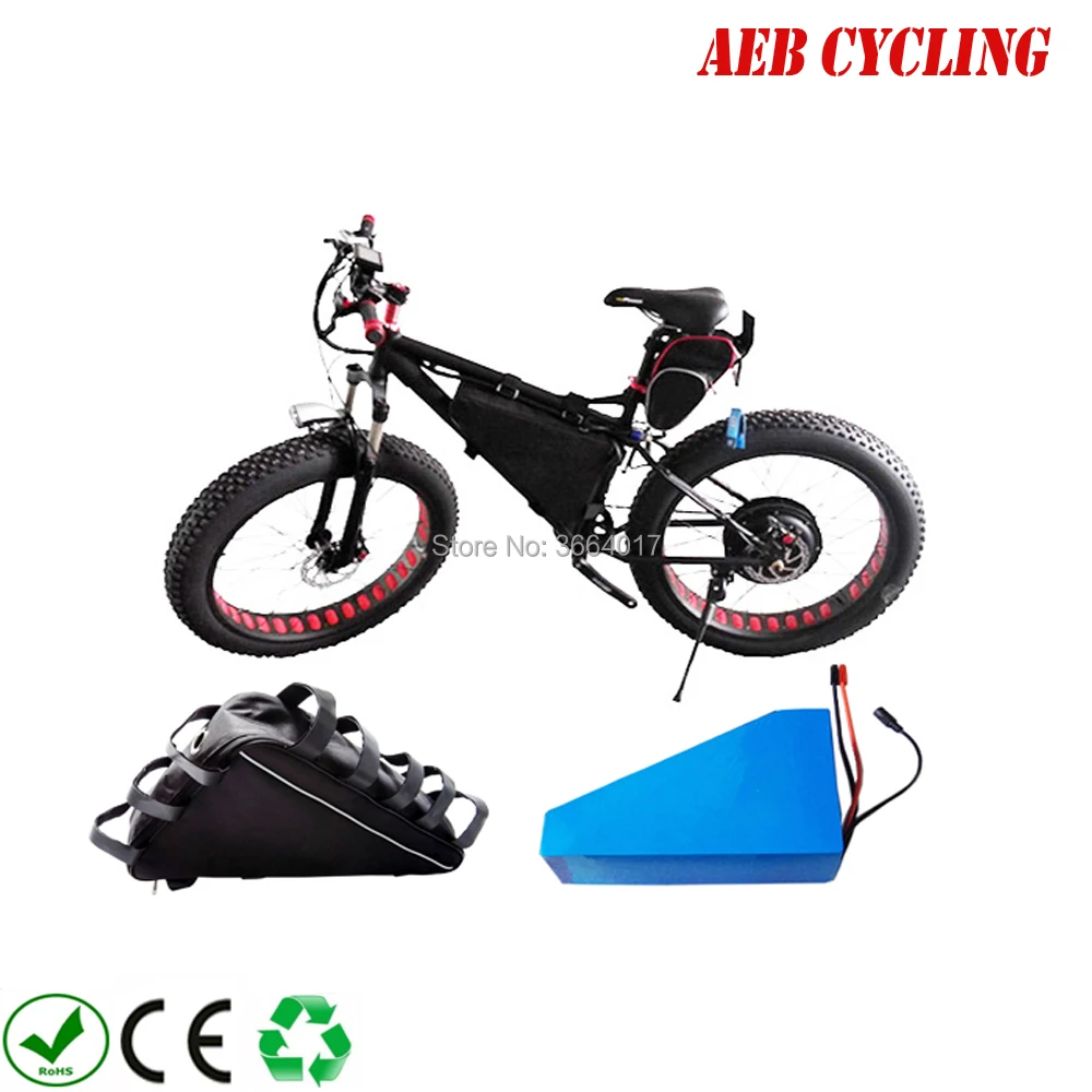 

EU US free shipping high power 48V 30Ah triangle battery Li-ion ebike battery for mountain bike fat tire bike with triangle bag