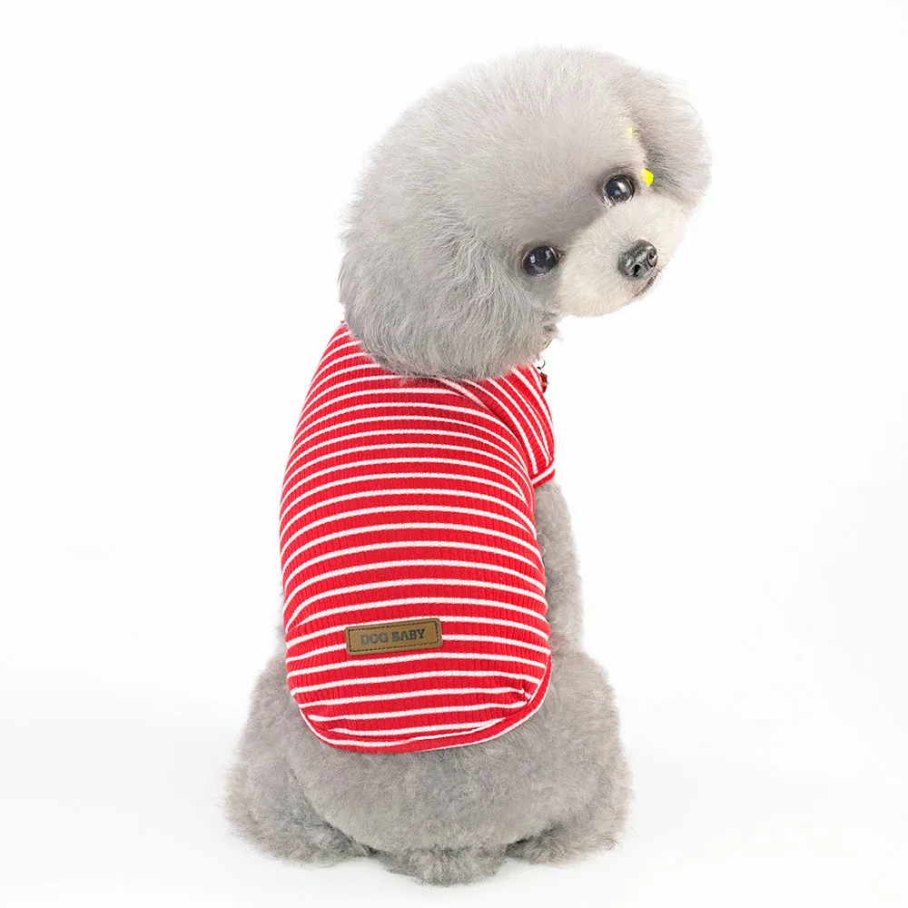 Pet Clothes Color 11 Одежда для домашних собак для маленьких собак Одежда для домашних животных Костюм для собак полосатый жилет Чихуахуа Одежда для собак Рубашка Мопс одежда для домашних питомцев щенков - Цвет: Pet Clothes Color 11