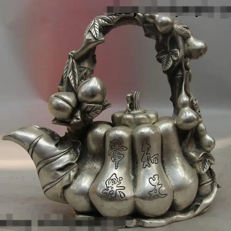 Китай (материк) Серебряная паук персик бутылки Тыква чайник в форме тыквы горшок