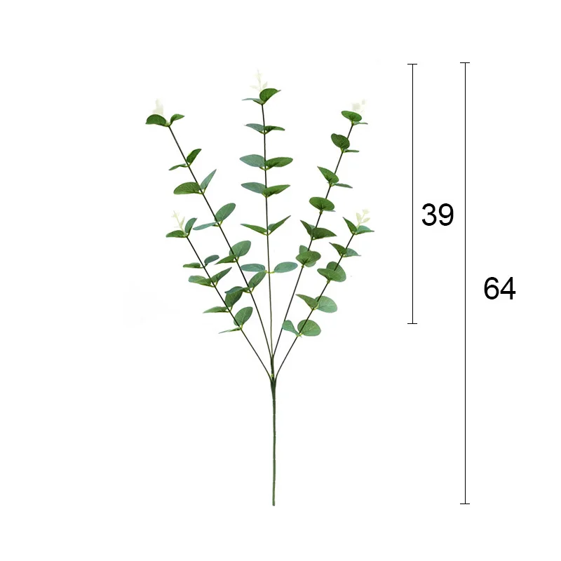 5 heads Eucalyptus Белые пластиковые ветки эвкалипта, искусственные растения для дома, декоративные растения, материал для стен, искусственные листья эвкалипта, искусственные растения - Цвет: 5 heads Eucalyptus