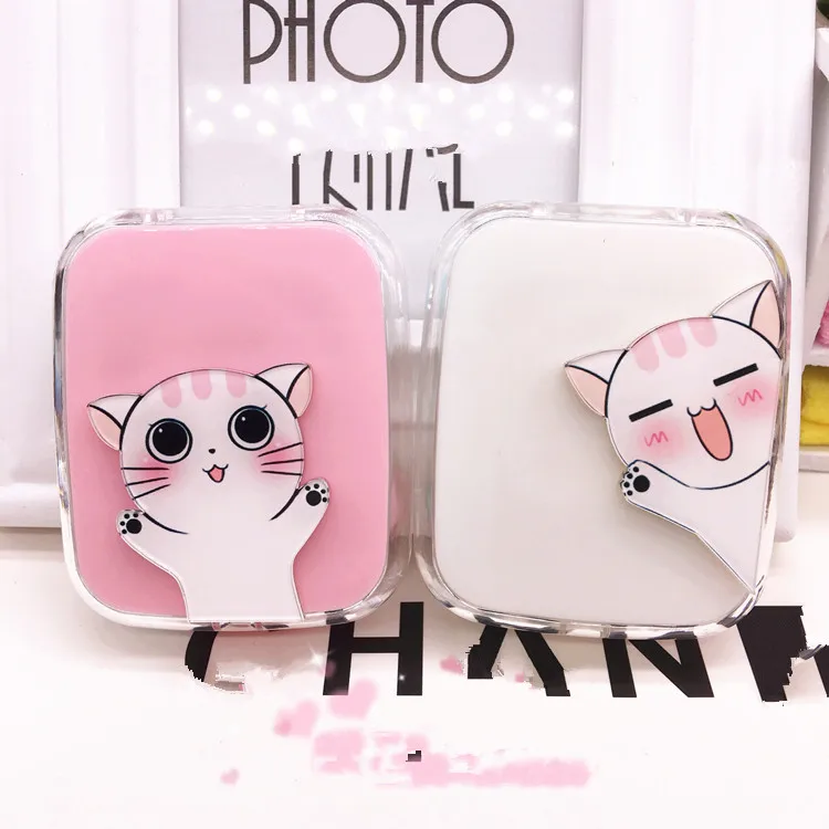 LIUSVENTINA DIY акриловый милый портативный белый кошачий чехол для контактных линз