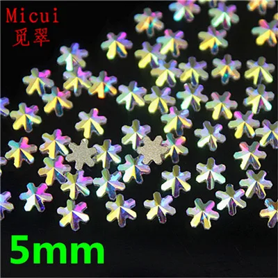 5mm Flower Micui 36 шт. несколько форм AB прозрачное стекло Кристалл Плоская задняя сторона клей для страз на не горячей фиксации 3D дизайн ногтей украшения MC15 - Цвет: 5mm Flower