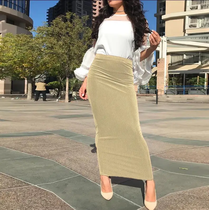 Apricot skirt Летняя абайя мусульманские скромные юбки, мусульманские рокккен мусульман, длинная юбка, Турецкая женская мусульманская одежда - Цвет: Apricot skirt