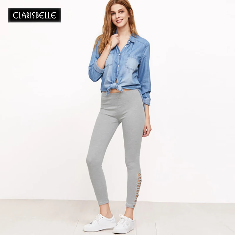 Clarisbelle Для женщин модные леггинсы карандаш спандекс Pacthwork бодибилдинг push up бедра