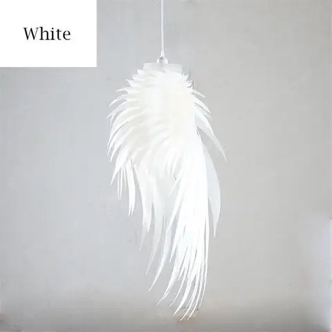 Белые/розовые/желтые/Серебряные подвесные лампы с крыльями ангела из ПВХ и перьями, винтажный современный подвесной светильник для бара, лампа E27 110-240 В