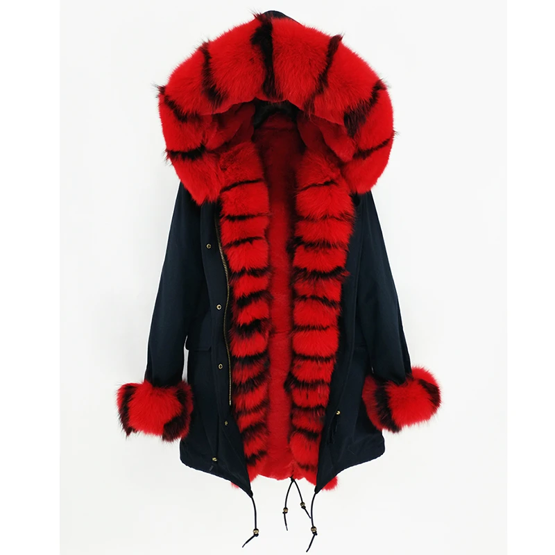 OFTBUY, парка из натурального Лисьего меха, Длинные парки, зимняя куртка для женщин, натуральный Лисий мех, пальто с капюшоном, Толстая теплая уличная одежда, роскошный бренд, бренд