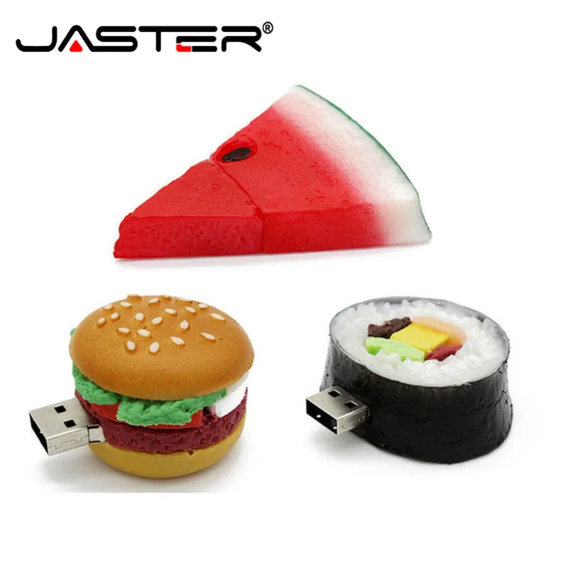 JASTER гамбургер еда флеш-диск USB 2,0 Творческий Суши арбуз Флешка 4 ГБ 8 ГБ 16 ГБ 32 ГБ 64 Гб карта памяти u диск Подарочная игрушка
