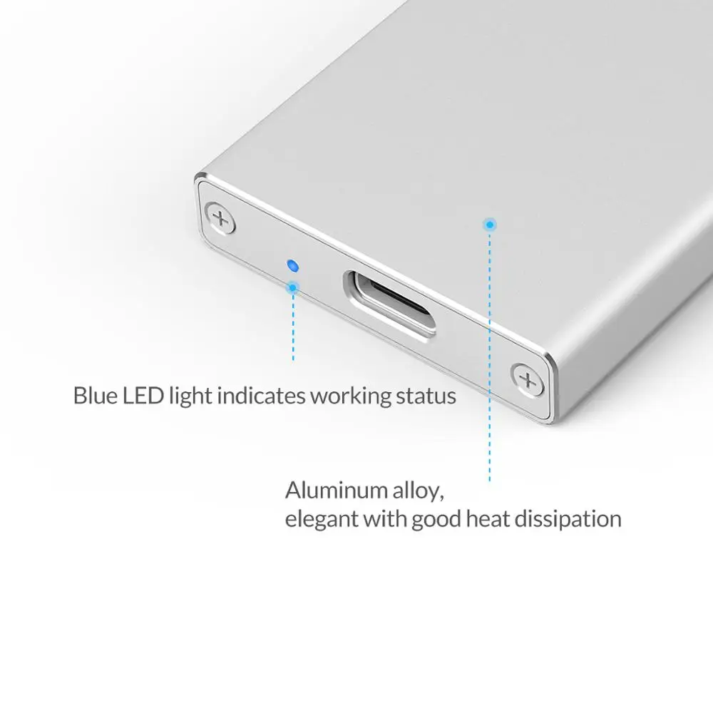 ORICO Алюминиевый USB C к mSATA SSD чехол USB3.1 жесткий диск Корпус SuperSpeed для Windows/Linux/Mac|hdd