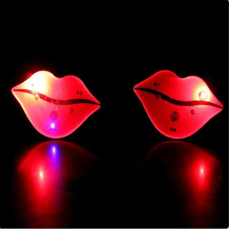 LED Flashing Red Lips Brooch Women Girls Dance Glow Party Drees Jewelry Badge Decoration wedding birthday Christmas Xmas|decorative