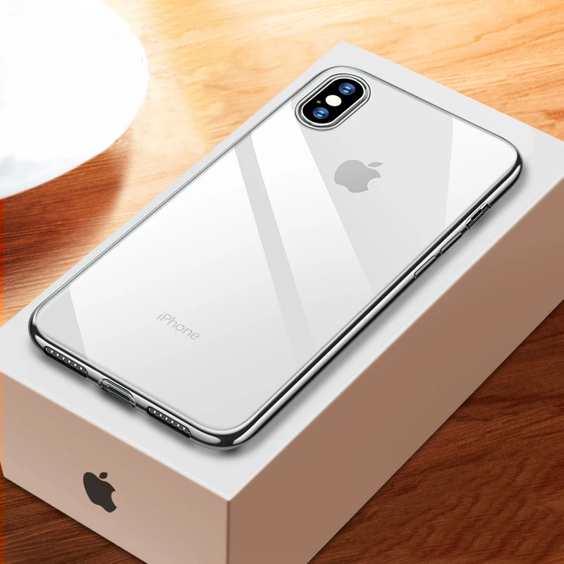 WeiFaJK чехол для телефона для iPhone 8 7 Plus X чехол Роскошный силиконовый прозрачный мягкий TPU чехол для iPhone 6 6s 7 8 XS Max чехол s сумки - Цвет: Серый