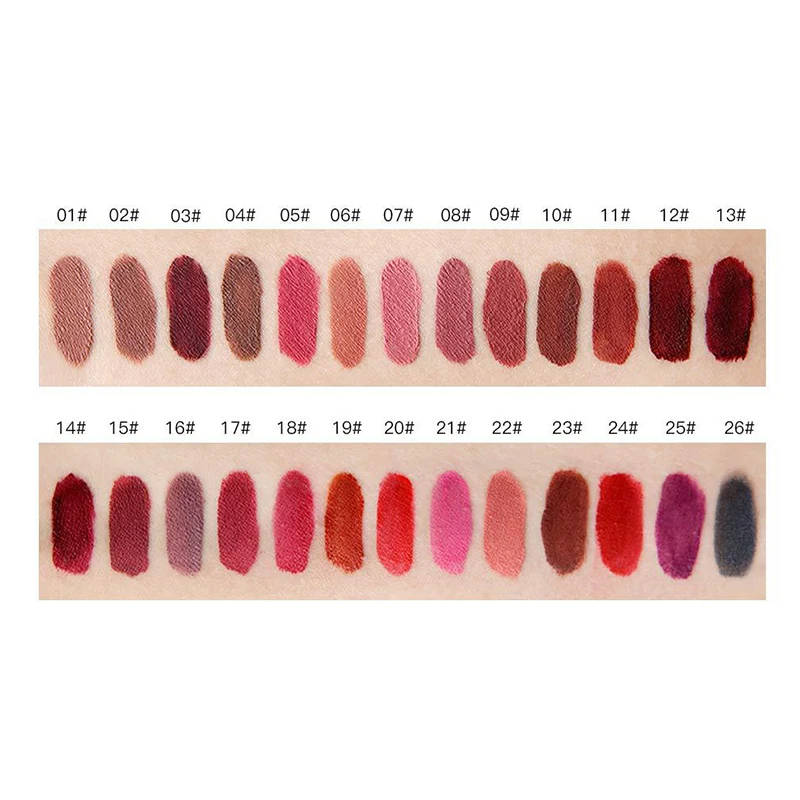 

F 26 Colors Waterproof Matte Lipstick Lip Stick Cosmetics Long Lasting Velvet Lipgloss Matte Lip Gloss Tint Makeup Beauty