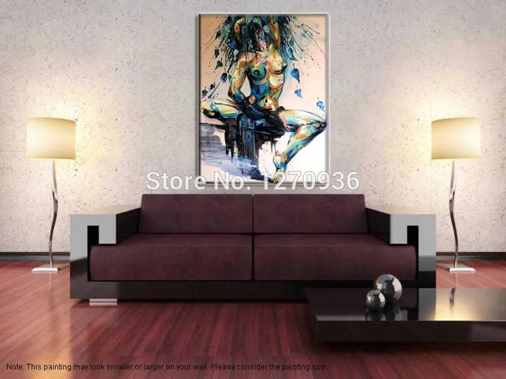 Привлекательная тонкая Красивая пухлая женщина красочный обнаженный портрет 100%