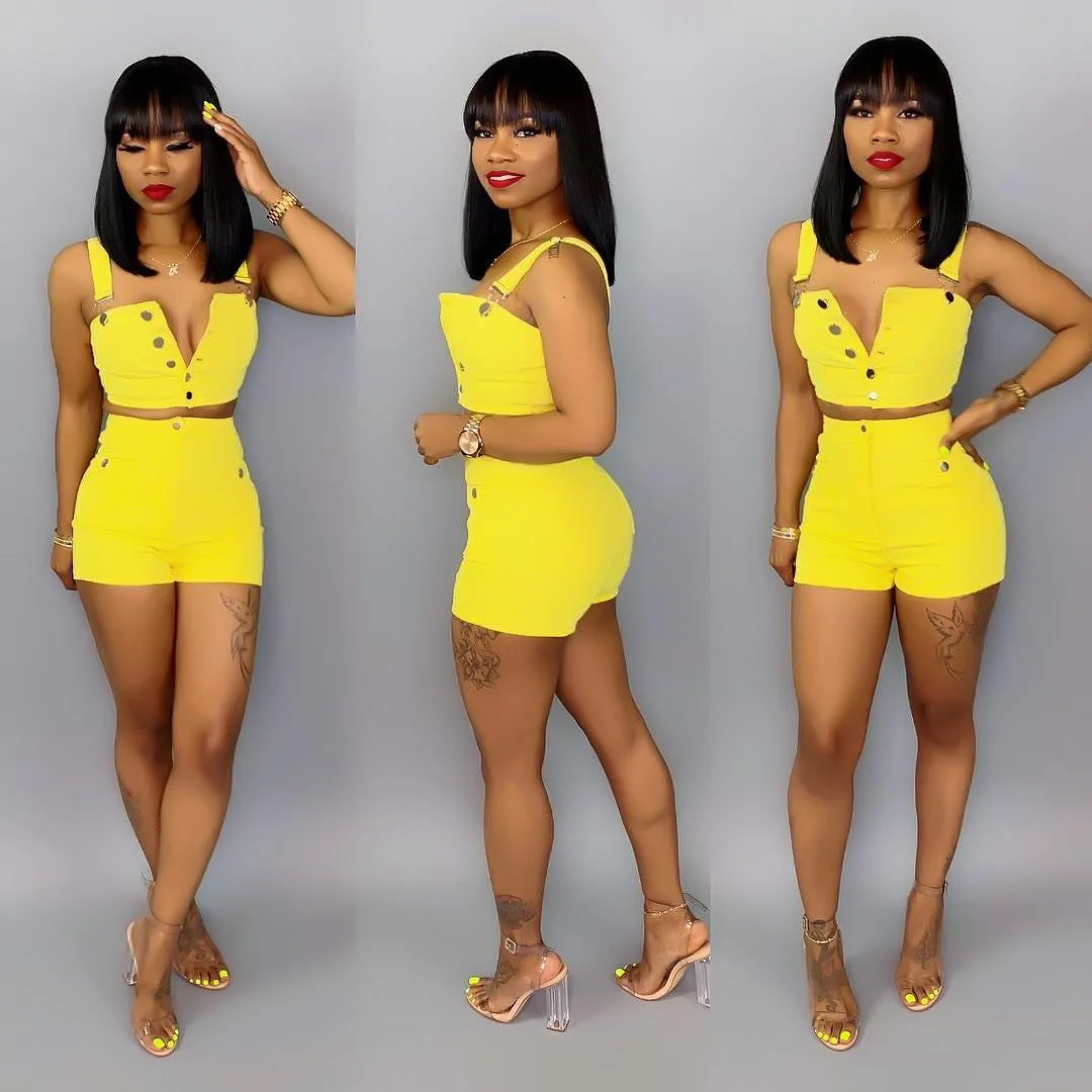 Женский джинсовый спортивный костюм повседневный из 2 предметов: шорты на