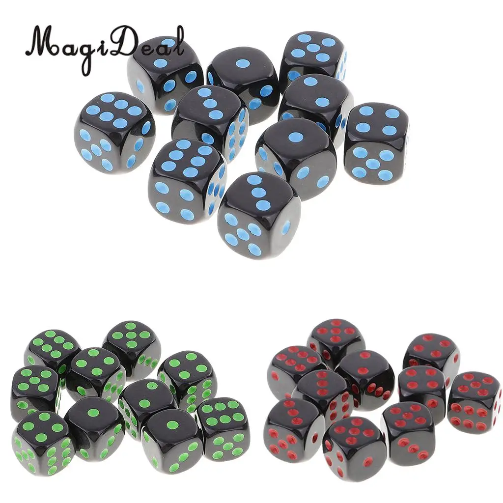 MagiDeal Прочный 10 шт. пластиковый D6 набор игральных костей для подземелий и драконов