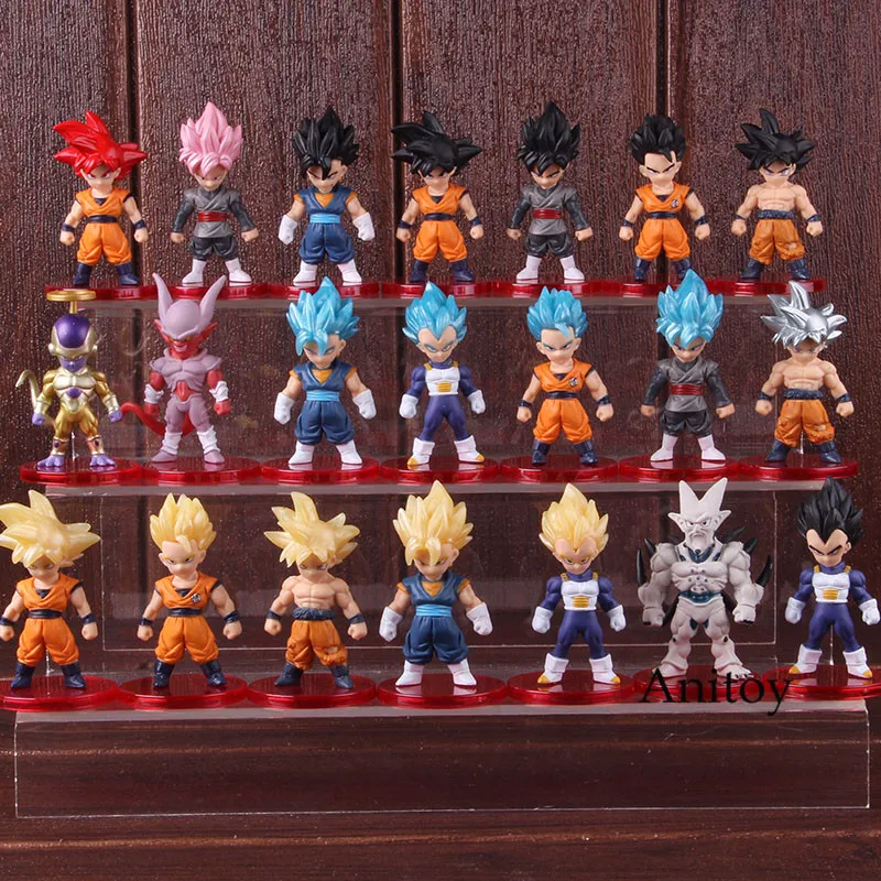 Аниме Dragon Ball Z Супер Saiyan Son Goku ультра инстинкт Гохан Вегета Vegetto синий Фриза Zamasu ПВХ Фигурки игрушки 21 шт./компл