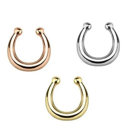 10 шт. новый дизайн розовое золото носовые кольца и шпильки искусственное кольцо