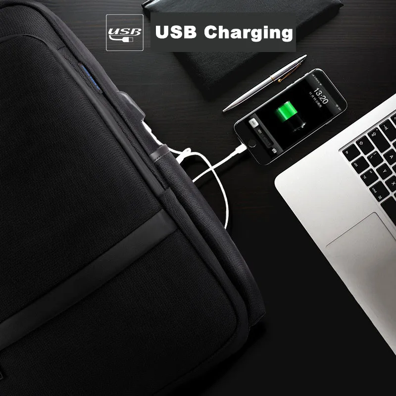 Водонепроницаемый мужской рюкзак для ноутбука 17 дюймов с usb-зарядкой школьный