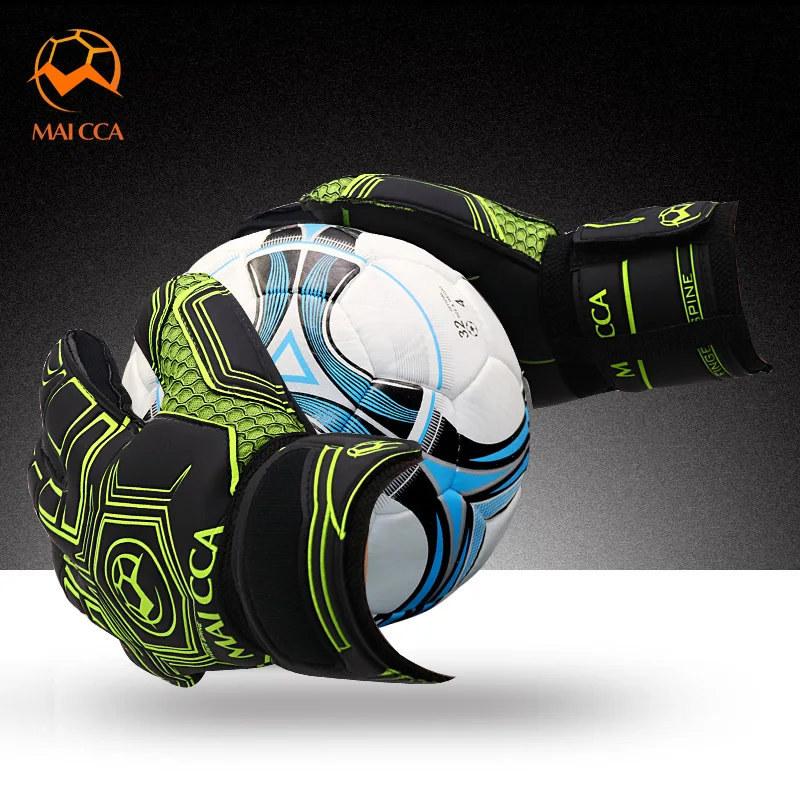 Adult professional soccer goalkeeper gloves finger protection target thick latex | Спорт и развлечения