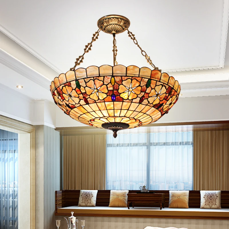 European lighting retro atmosphere lamp shell bedroom study room Coffee hall bar home anti Chandelier | Освещение