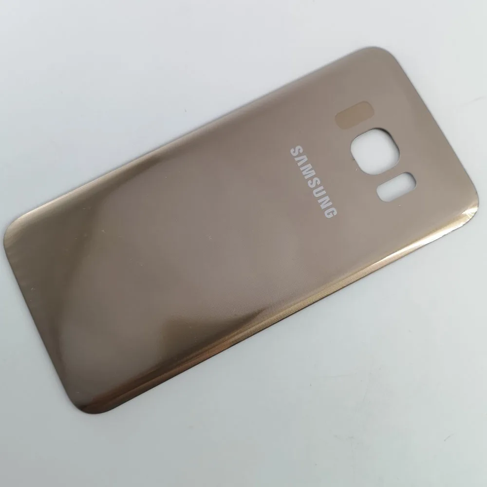Золотой Для SAMSUNG Galaxy S7 G930F G9300 задняя Батарея крышка Дверь задняя 3D Стекло Корпус чехол на замену+ Защитная пленка Стикеры - Цвет: Золотой