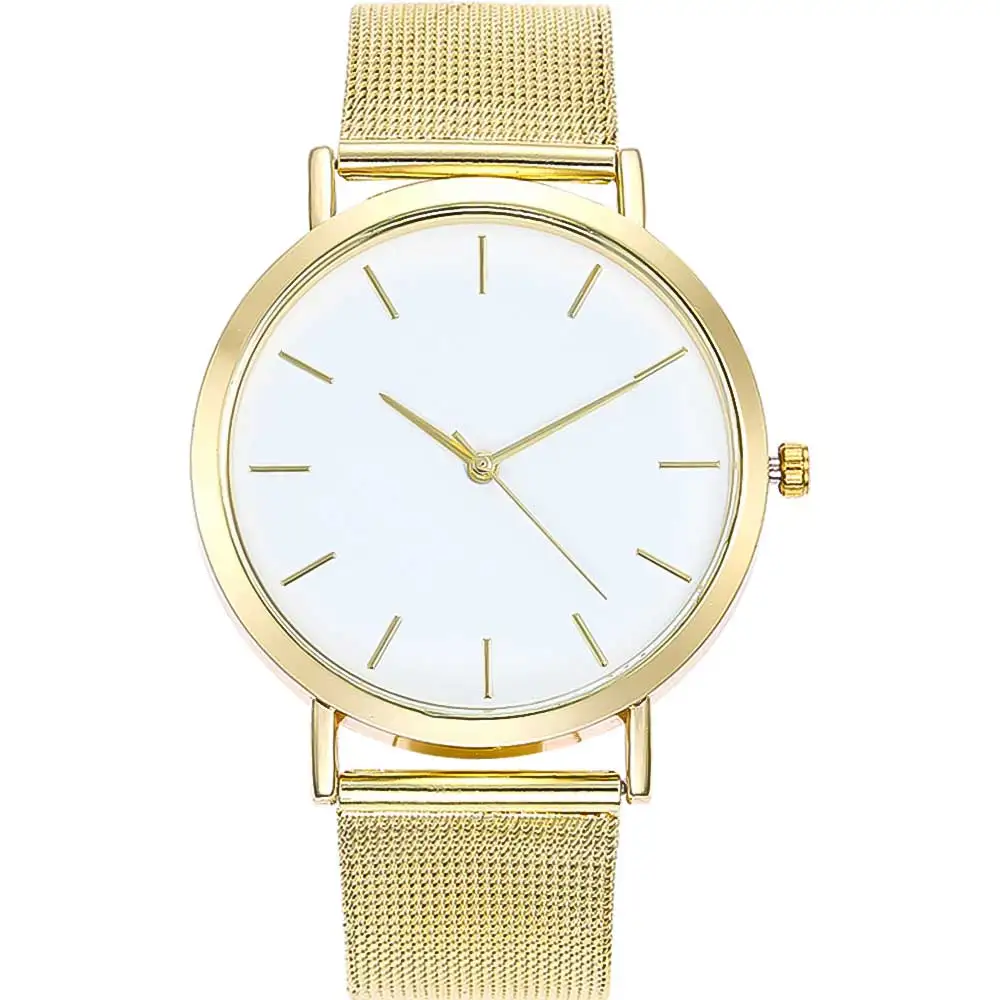 B Gold Женские черные часы модные reloj mujer с сетчатым ремешком кварцевые часы из нержавеющей стали relogio feminino повседневные часы под платье - Цвет: B Gold