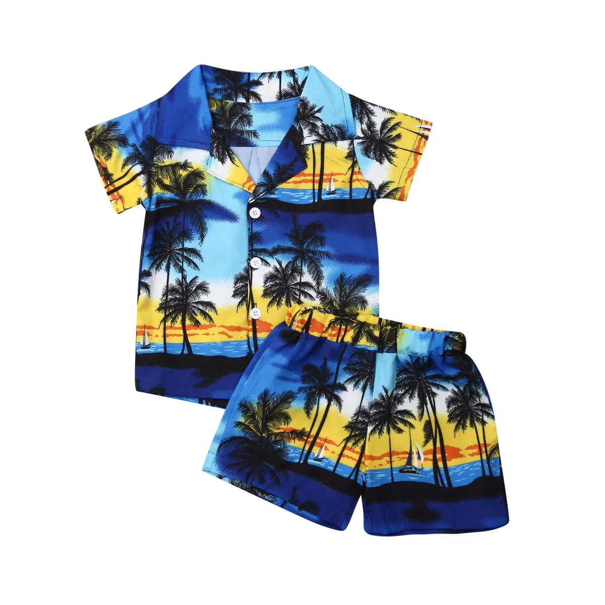 Летняя одежда для маленьких мальчиков от Citgeett рубашка с принтом кокосового