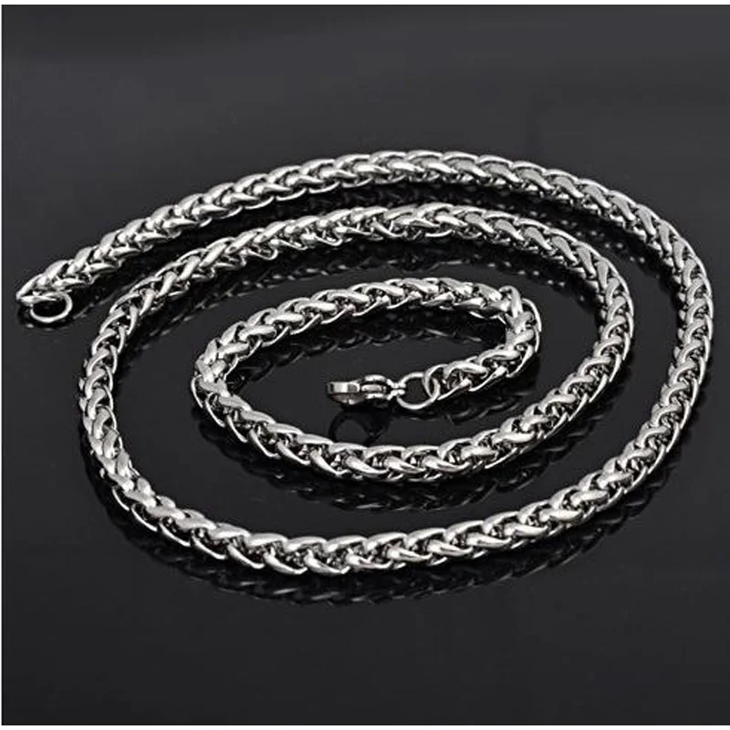 Wheat Link chain necklace 4/5/6mm width Braided chains popular Diy jewelry Stainless steel high quality 10pcs | Украшения и