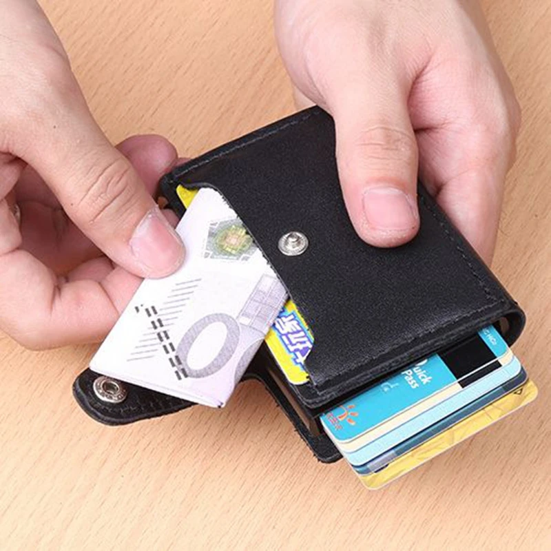 Кошелек с блокировкой Rfid для мужчин и женщин мини кошелек из натуральной