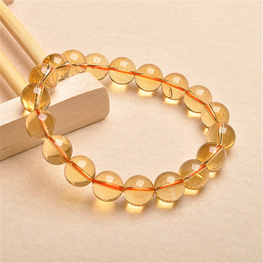 Оптовая продажа женский браслет из натурального желтого кварцевого кристалла 11