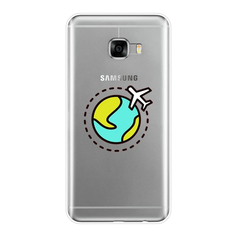 Мягкий силиконовый чехол для телефона Samsung Galaxy C5 C7 C8 летающая задняя крышка