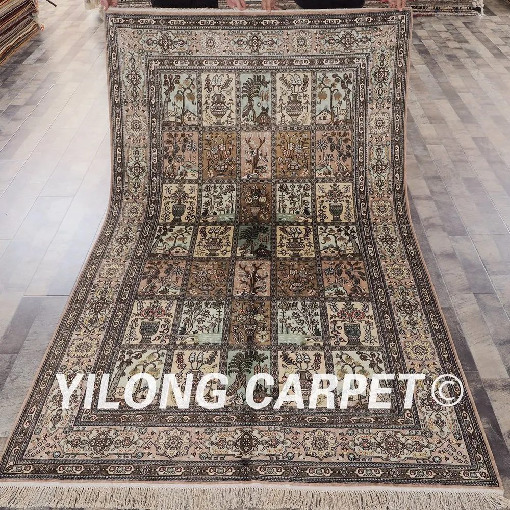 YILONG 5 'x 8' Цветочные четыре сезона персидский Прочный Шелковый ковер ценное