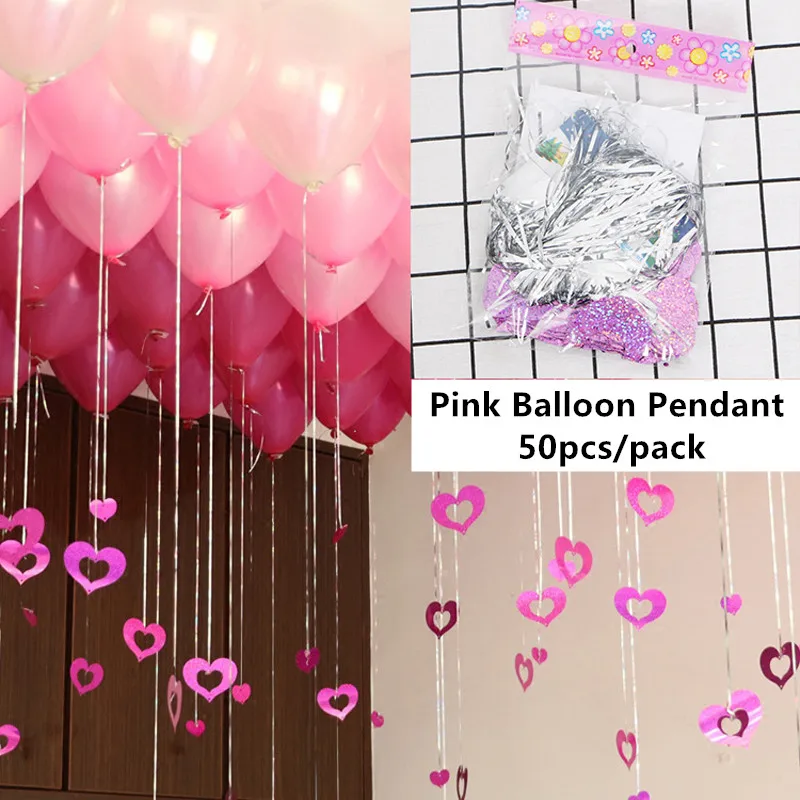 50pcs Pendant pink Подставка для воздушных шаров держатель для шарика Колонка круглый воздушный шар "Конфетти" BabyShower Дети Рождество День Рождения Вечеринка свадебные украшения поставки - Цвет: 50pcs Pendant pink