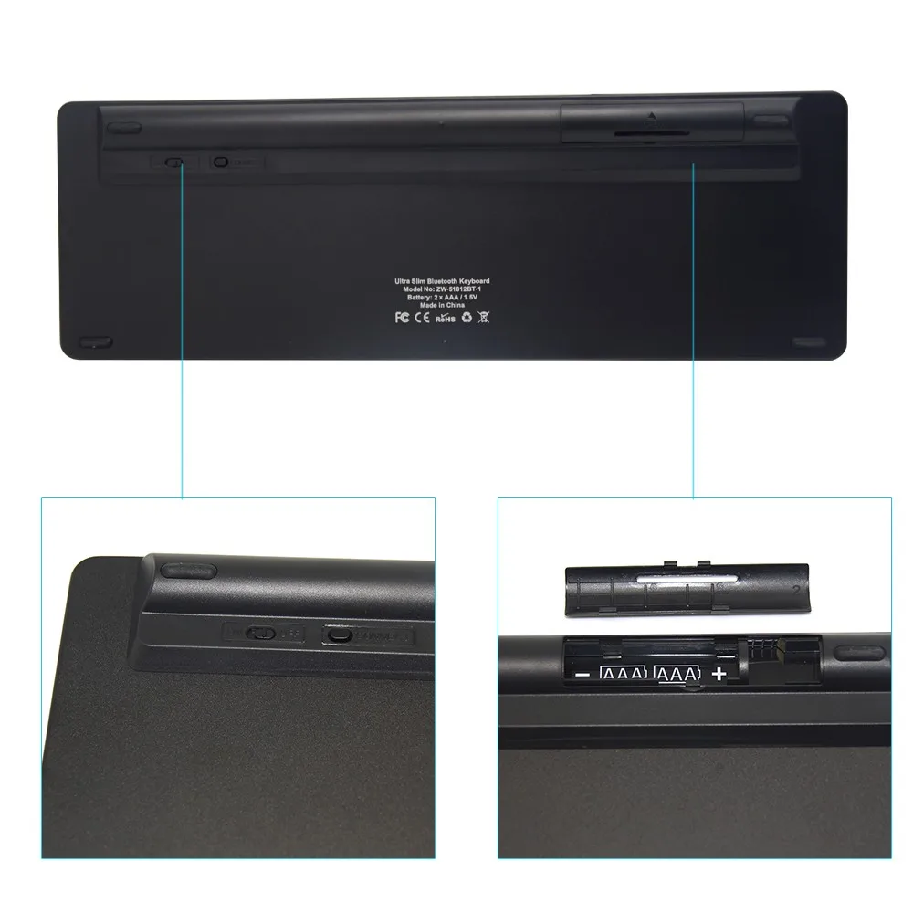 Ультратонкая Беспроводная мини-клавиатура с Bluetooth русская/иврит мышь тачпад для